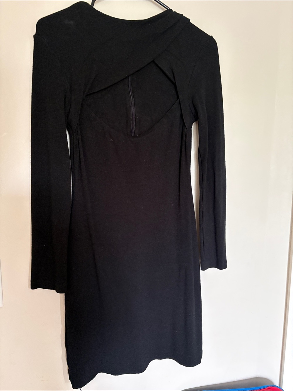 Black Long-Sleeve Cutout Women's Dress